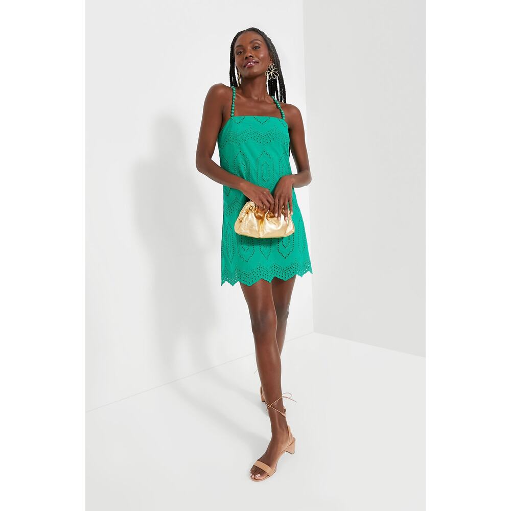 TUCKERNUCK Hyacinth House Green Eyelet Beaded Strap Mini Ibiza Dress NWT
 XXL
